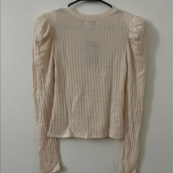 Taupe Puff Sleeve Blouse - Picture 8 of 12